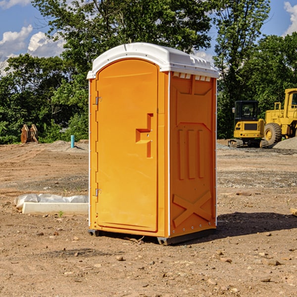 how often are the portable restrooms cleaned and serviced during a rental period in Townsend